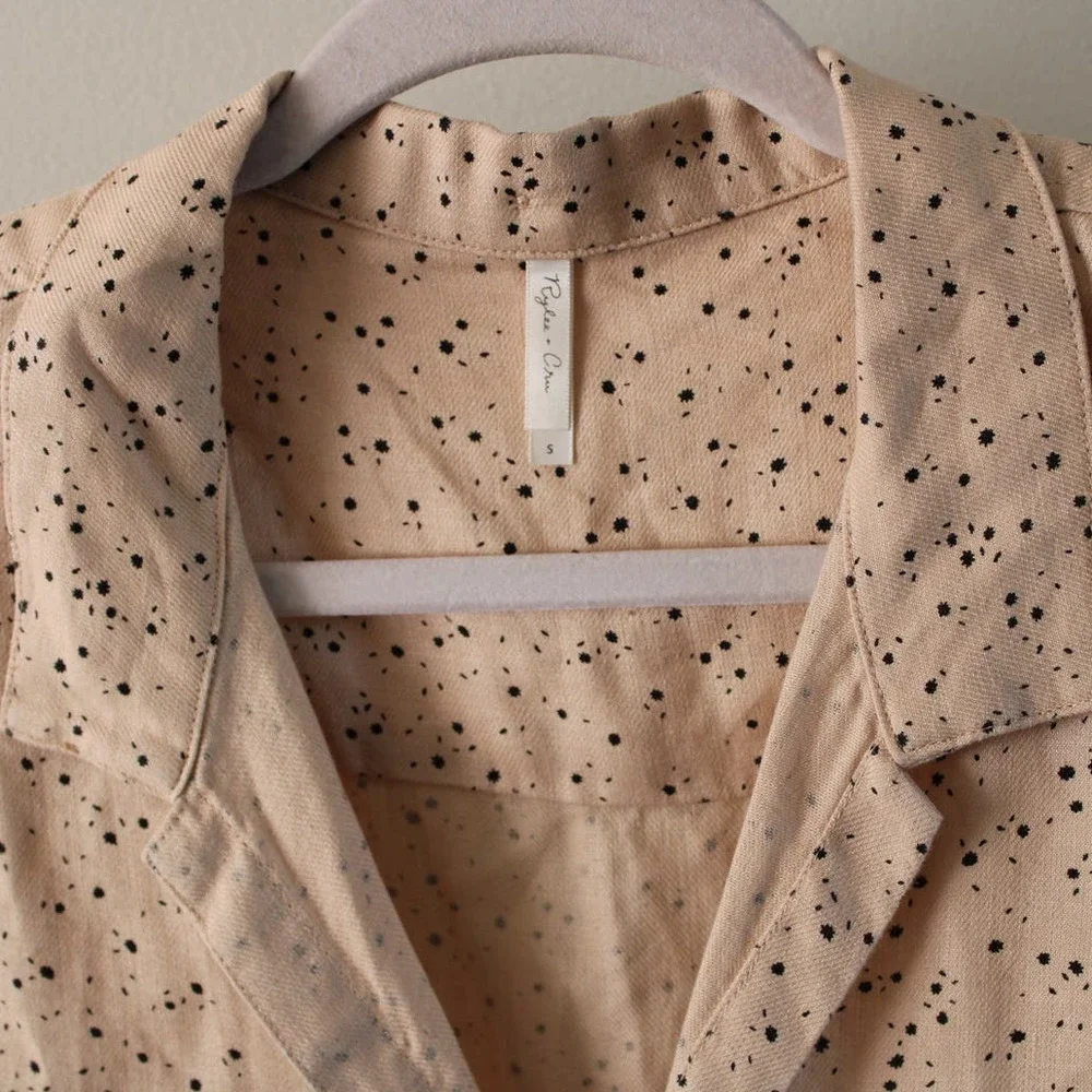 NWT Rylee and Cru Scattered Stars‎ Button Front Dress Petal Pink Small